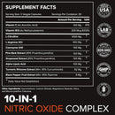 Peak Flow 10-in-1 Nitric Oxide Supplement for Men & Women - L Citrulline, L Arginine & CoQ10 - Healthy Circulation, Heart Health & Stimulant-Free Energy - 90 Capsules Infinity Warehouse