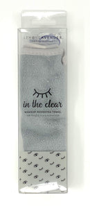 Lemon Lavender In the Clear Makeup Removing Towel with Hanging Loop and Suction Hook (Gray) DM Merchandising