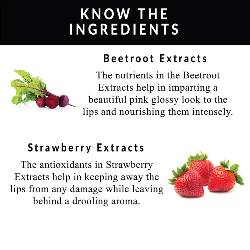 Omorfee 100% Organic Tinted Lip Balm Stick Treatment, Natural Lip Tint Gloss, Long Lasting Rose Lip Tint, Strawberry Flavor, Beetroot & Cocoa Butter, Pink Red Color, Moisturizing Lip Balm - 6g/0.21Oz OMORFEE BE EXOTIC OF