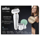 Braun Epilator Silk-épil 9 9-020 with Flexible Head, Facial Hair Removal for Women, Shaver & Trimmer, Cordless, Rechargeable, Wet & Dry, Beauty Kit with Body Massage Pad Braun