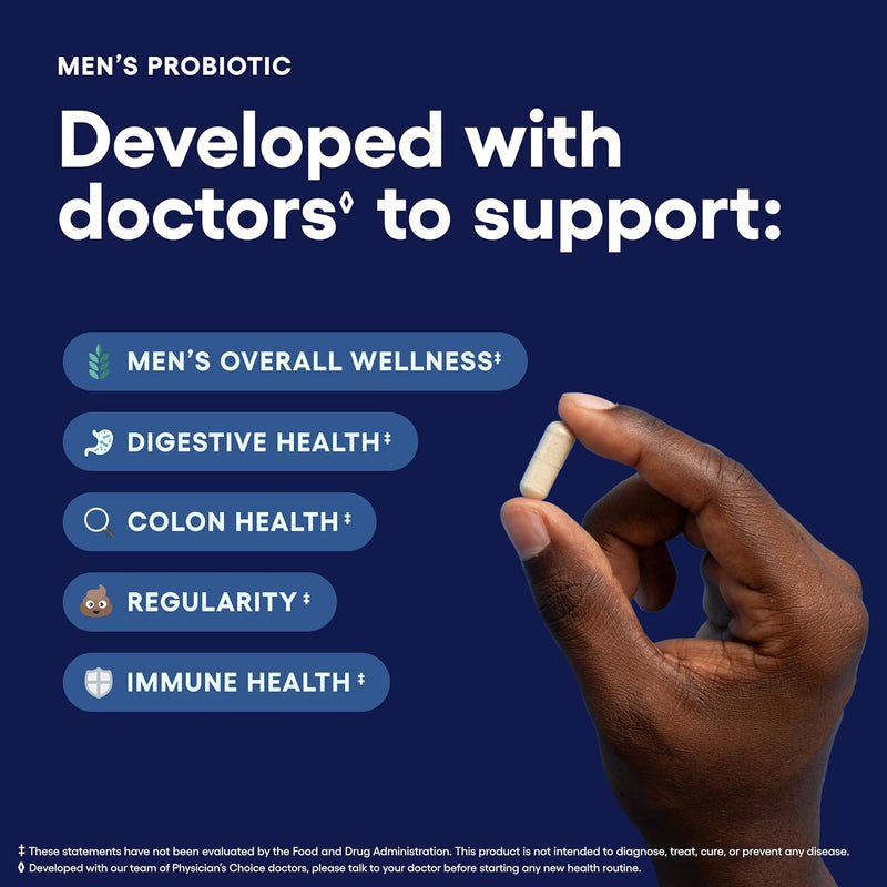 Physician's Choice Probiotics for Men - 70 Billion CFU - 8 Strains - w/Selenium & Organic Prebiotics - Supports Digestive Health, Microbiome, Colon, & Immune Health - Advanced Men's Probiotic - 30ct Infinity Warehouse