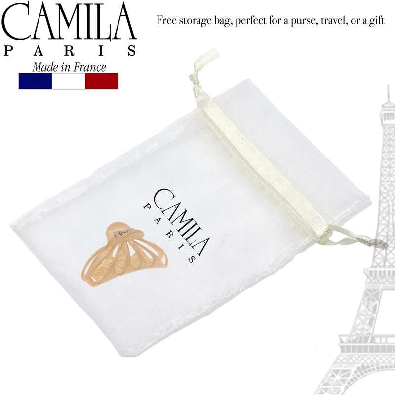 Camila Paris CP3082 French Hair Clips for Women for Thick Volume Hair, Beige, Girls Hair Claw Clips Jaw Fashion Durable and Styling Hair Accessories for Women, Strong Hold No Slip Grip, Made in France Camila