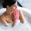 Evridwear Exfoliating Gloves for Shower, 100% Nylon Thick Soft Medium Heavy Bathing Gloves Dead Skin Remover Body Scrubber Smooth Skin with Hang Loop, 1 Pairs (Hot Pink) Evridwear