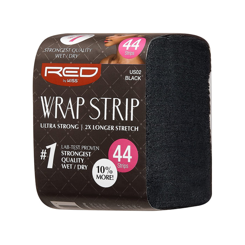 Red by Kiss Wrap Strip, Ultra Strong 2X Longer Stretch, 44 Strips, Black-3.5" (6 PACK) Red by Kiss