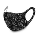 Super Light Thin Breathable Washable Reusable Paisley Themed Face Covering Protective Gear Selection (Black) INSTALASHES