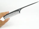 Carbon Wide Tooth Rake Comb with Tail - Natural Texture hair, Curly hair, Beach waves, Beach waver, Texture hairstyler, detangle wet hair, Static free, High Heat Friendly No snagging, No breakage Tearsheet