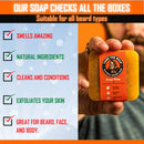 Tame the Wild Orange Walnut Beard Soap - Natural Beard Wash - Beard Shampoo & Conditioner - Mens Exfoliating Face & Body Scrub - Made of Shea Butter & Coconut Oil - 3 Pack Set of 5oz Bars TAME THE WILD MAKE YOUR BEARD BEHAVE