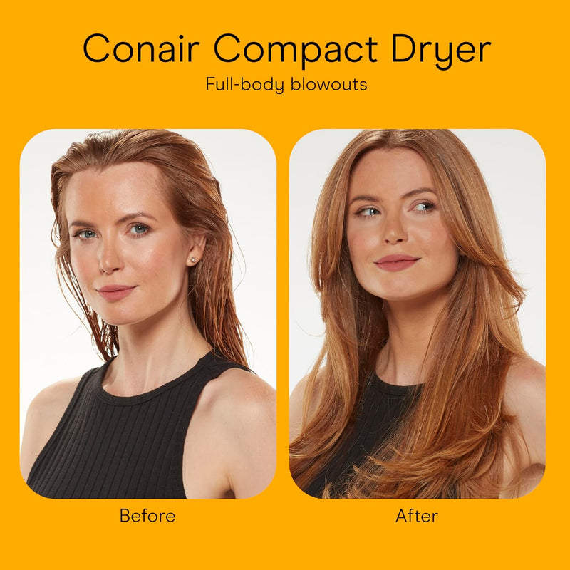 Conair Travel Hair Dryer with Dual Voltage, 1875W Compact Blow Dryer with Folding Handle, Gray Infinity Warehouse