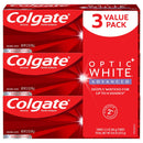 Colgate Optic White Advanced Teeth Whitening Toothpaste with Fluoride, 2% Hydrogen Peroxide, Sparkling White - 3.2 Ounce (3 Pack) Colgate