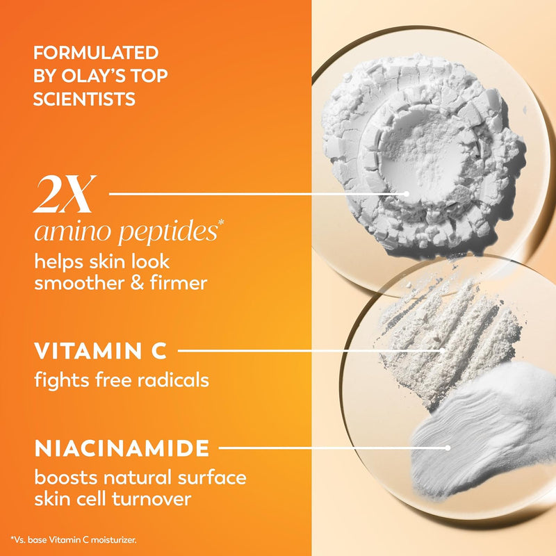 Olay Vitamin C MAX Face Moisturizer, Brightening Cream for Women, Hydrating, Evens Tone, Dark Spot & Hyperpigmentation Reduction, Glowing Skin Care - Niaciniamide, Peptides 1.7 Oz Infinity Warehouse