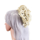 SWACC Short Messy Curly Dish Hair Bun Extension Easy Stretch hair Combs Clip in Ponytail Extension Scrunchie Chignon Tray Ponytail Hairpieces (Beige/Blonde Mixed-24T613