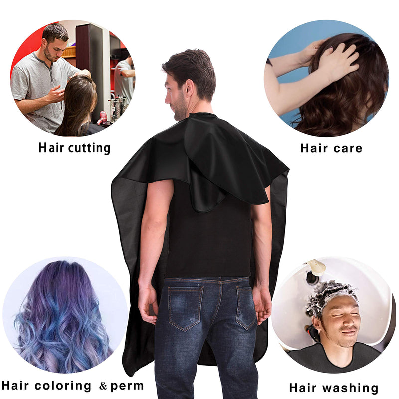 NOOA Waterproof Barber Cape - Professional Salon Cape for Men, Unisex Black Hair Cutting Cape with Adjustable Neck Size, 41.5 x 58 inches Hairdresser Cape for Hair Treatment - Cutting/Coloring/Perming NOOA