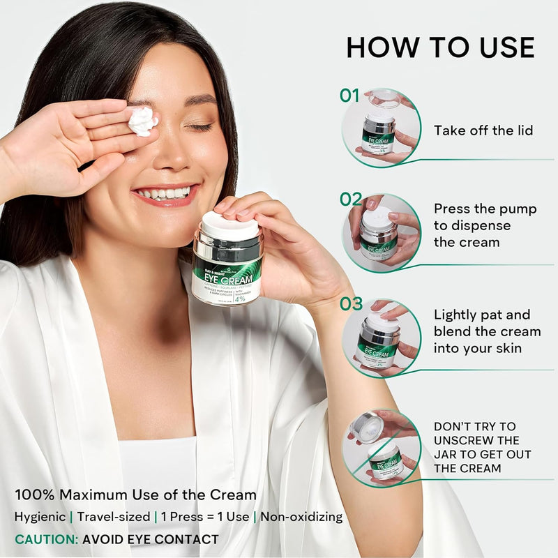 REMEDIAL PAX Eye Cream for Dark Circles and Puffiness, Bags Under Eyes Treatment, Anti-Aging Collagen Eye Cream for Wrinkles, Day & Night Caffeine Eye Cream with Niacinamide Dimethicone - Infinity Warehouse