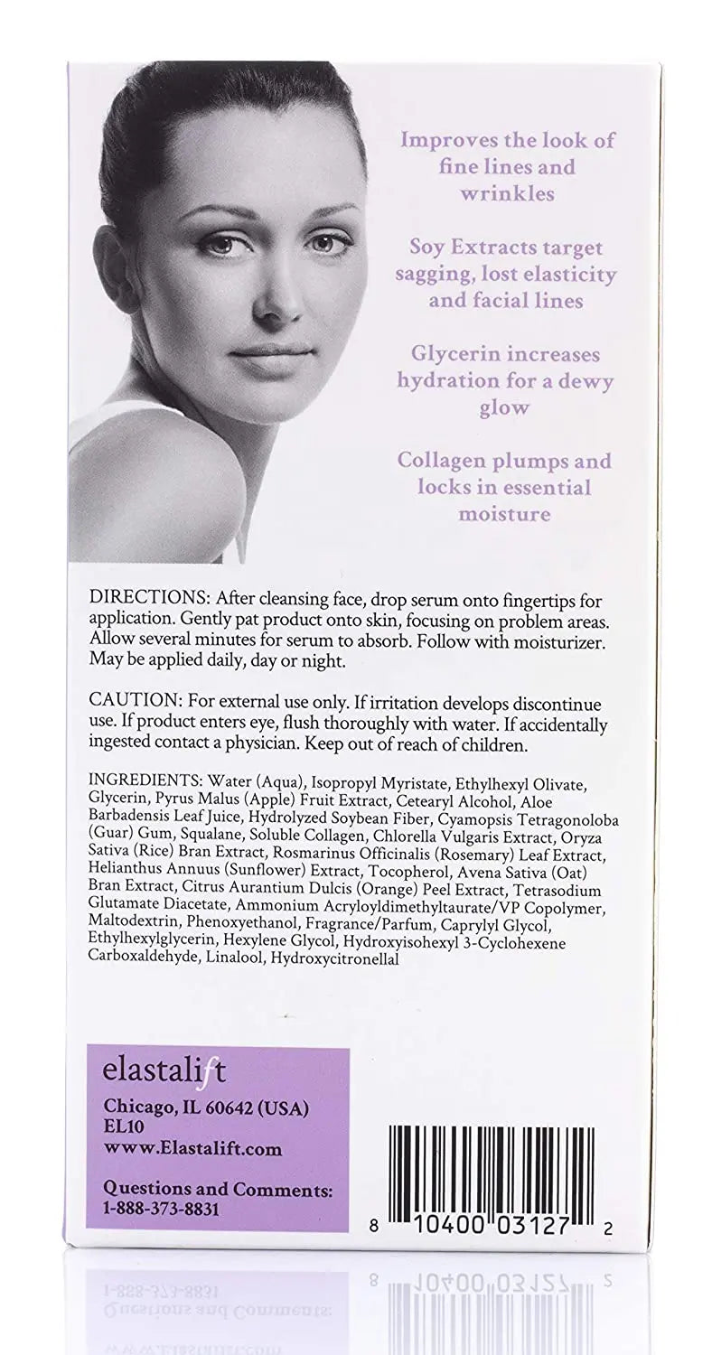 Collagen Lifting, Plumping, Firming Serum Anti-Aging Collagen Serum for Face Improves Elasticity, Evens Skin Tone, Plumps, Lifts Sagging Skin Non-Greasy Wrinkle Serum By Elastalift (1.7oz) Elastalift Store