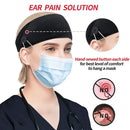 Headbands with Button for Mask, Wide Nurses Headbands Non Slip Elastic Ear Protection for Women Men Doctors Sweatband Head Wrap ABAMERICA Store