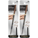L'Oreal Paris Makeup Brow Stylist Definer Waterproof Eyebrow Pencil, Ultra-Fine Mechanical Pencil, Draws Tiny Brow Hairs and Fills in Sparse Areas and Gaps, Light Brunette, 0.003 Ounce (Pack of 2) L'Oreal Paris