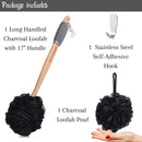 Slick- Loofah with Handle, Loofah Back Scrubber, Back Loofah, Loofah Brush with Long Handle, Loofah on A Stick, Shower Loofah with Handle, Shower Supplies, Loofah Scrubber, Loofah Back Scrubber Slick Solutions