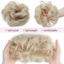 Messy Bun Hair Pieces Scrunchy Updo for Women Fluffy Wavy Hair Bun Scrunchies Donut Top Knot Hairpiece Synthetic Chignons with Elastic Rubber Band Ash Blonde mix Bleach Blonde Thicker 2Pc Benehair