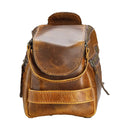 KOMALC Premium Buffalo Leather Unisex Toiletry Bag Travel Dopp Kit (Distressed Orange Tan) KomalC