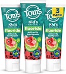 Tom's of Maine Anticavity Kids Natural Toothpaste Variety Pack, Strawberry, Orange Mango, Watermelon Flavors, Kids Toothpaste with Fluoride, Safe for Ages 2 and Up, 5.1 oz (Pack of 3) Infinity Warehouse