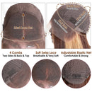 CYNOSURE 13x4 Curly Honey Blond Ombre Color Highlight Lace Front Human Hair Wigs for Women Invisible Pre Plucked (24 Inch, Highlight) CYNOSURE Store