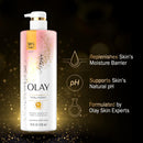 Olay Cleansing & Moisturizing Womens Body Wash 4ct with Vitamin B3 and Hyaluronic Acid 26 fl oz (Pack of 4) Infinity Warehouse