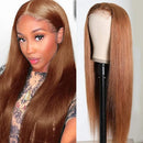 UNice Hair Silk Base Fake Scalp Strawberry Blonde Color Middle Part Wigs for Black Women, Brazilian Straight Human Hair T-Part Lace Closure Wig Pre Plucked with Baby Hair 150% Density 18inch UNICE Store