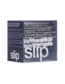 Slip Silk Skinnie Scrunchies Midnight Collection (Charcoal, Navy, Silver) - 100% Pure 22 Momme Mulberry Silk Scrunchies for Women - Hair-Friendly + Luxurious Elastic Scrunchies Set (6 Scrunchies) SLIP