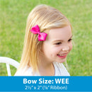 Wee Ones Girl's Wee Grosgrain Hair Bow on No Slip Clip - Millennium Blue Wee Ones