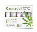 Andalou Naturals CannaCell Botanical Get Started Kit, 5 Piece Set (Scrub, Toner, Mask, Day Cream, Night Cream) Andalou Naturals