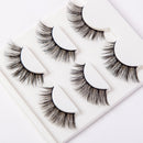 3D False Eyelashes Extensions 3 Pairs Long Lashes Strip with Volume for Women's Makeup Handmade Soft Fake Eyelash PURELEOR