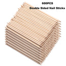 Borogo 600 Pcs Orange Wood Nail Sticks Double Sided Multi Functional Cuticle Pusher Remover Manicure Pedicure Tool for Manicure Pedicure Borogo