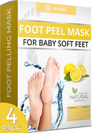 Foot Peel Mask - Lemongrass - For Cracked Heels, Dead Skin and Calluses - Make Your Feet Baby Soft Smooth Silky Skin - Removes Rough Heels, Dry Toe Skin Exfoliating Treatment. (2 Pack) DERMORA