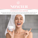 Hydrating Night Face Cream, Daily Hyaluronic Acid Facial Moisturizer, Dry Sensitive Aging Skin Moisturizing Treatment & Wrinkle Repair, 1oz Noacier NOACIER