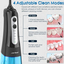 Water Flosser Cordless Teeth Cleaner, Dental Oral Irrigator with DIY Mode, Rechargeable Water Flosser for Braces, Bridges, Implants Care, IPX7 Waterproof with 4 Interchangeable Jet Tips Zerhunt