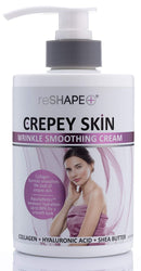 Crepey Skin Treatment Cream Wrinkle Smoothing cream w/Collagen, Hyaluronic Acid. Hydrating Cream Improves Elasticity, Plumps Sagging Skin. For Body, Neck, Hands, Face by Reshape (15 Fl Oz) Reshape+ Store