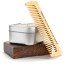 Beard Comb Pocket Size, Hair & Mustache Grooming Tool, Handcrafted Organic Siberian Birch, Use with Oil, Balm or by Itself, Free Bonus Travel Pouch, Made in Russia LA Beauty Labs