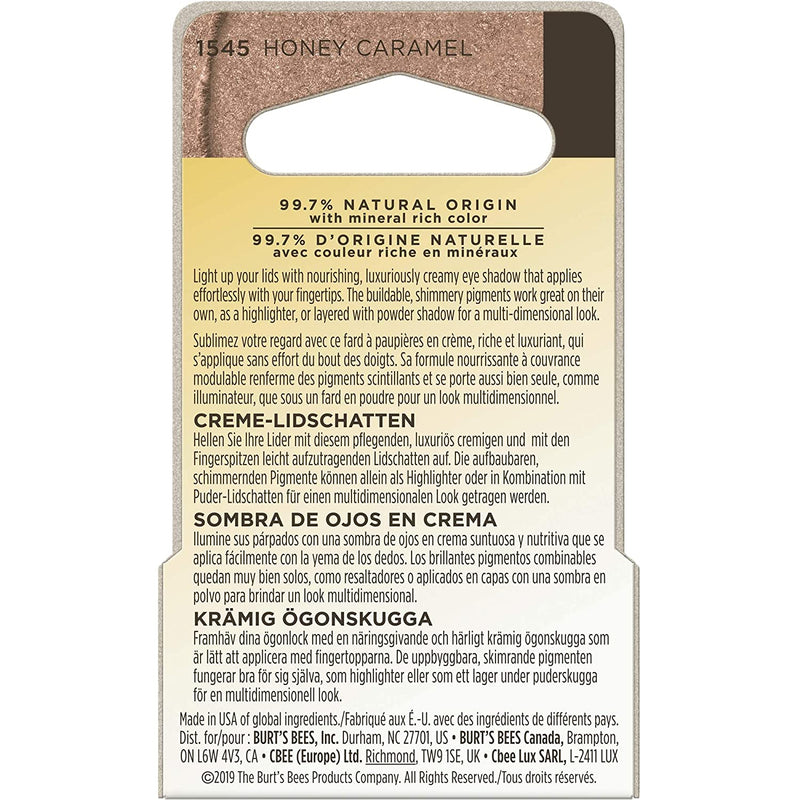 Burt's Bees Color Nurture Cream Eye Shadow With Buildable Color To Achieve Desired Intensity, Honey Caramel – 0.25 Ounce Burt's Bees Store
