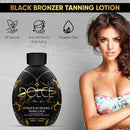 Dolce Black Bronzer Tanning Lotion - Outdoor/Indoor Tanning Lotion for Tattoo & Color Fade Protection - Anti-Orange, Anti-Aging & Anti-Wrinkle Natural Tanning Lotion - for Men & Women Dolce Black