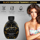 Dolce Black Bronzer Tanning Lotion - Outdoor/Indoor Tanning Lotion for Tattoo & Color Fade Protection - Anti-Orange, Anti-Aging & Anti-Wrinkle Natural Tanning Lotion - for Men & Women Dolce Black
