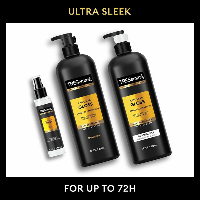 TRESemmé Lamellar Gloss Shampoo, Conditioner and Shine Spray for Brilliant Gloss & Sleek Finish Ultimate Shine with Heat Protection, 3 pack Infinity Warehouse