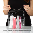 Clear Toiletry Bag 4 Pack By Borsali - TSA Approved Size Travel and Cosmetic Organizer - Quart Size for 3-1-1 Liquids & Other Personal Items - For Luggage, Purse or Car BORSALI
