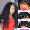 ISEE Hair Transparent Lace Front Wigs Human Hair Deep Wave Wigs 150% Density Deep Curly 13X4 Lace Frontal Human Hair Wigs for Black Women Pre Plucked with Baby Hair Natural Color (24 Inch) ISEE Store