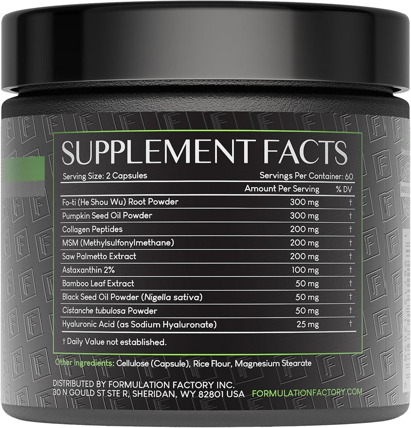 Formulation Factory Crown of Glory 10-in-1 Hair Growth Maximizer, DHT Blocker with Saw Palmetto, Fo-Ti, Collagen, Supports Thicker Hair & Scalp Health (2 Month Supply, 120 Capsules) Infinity Warehouse