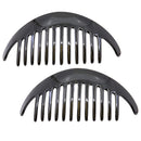 Camila Paris CP2872/2 Black Large Interlocking Combs Set of 2 French Hair Side Combs, Flexible Durable Strong Hold Hair Clips for Women, No Slip Styling Girls Hair Accessories, Made in France Camila