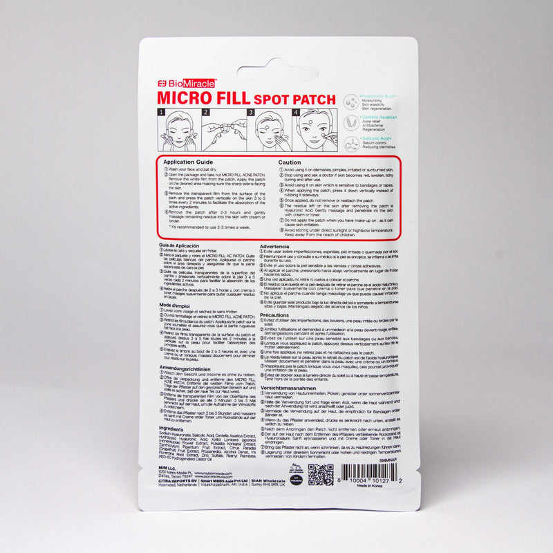 BioMiracle Micro Fill Spot Patch, Anti-Blemish Treatment for Face, For All Skin Types, 6 Acne Spot Patches BioMiracle