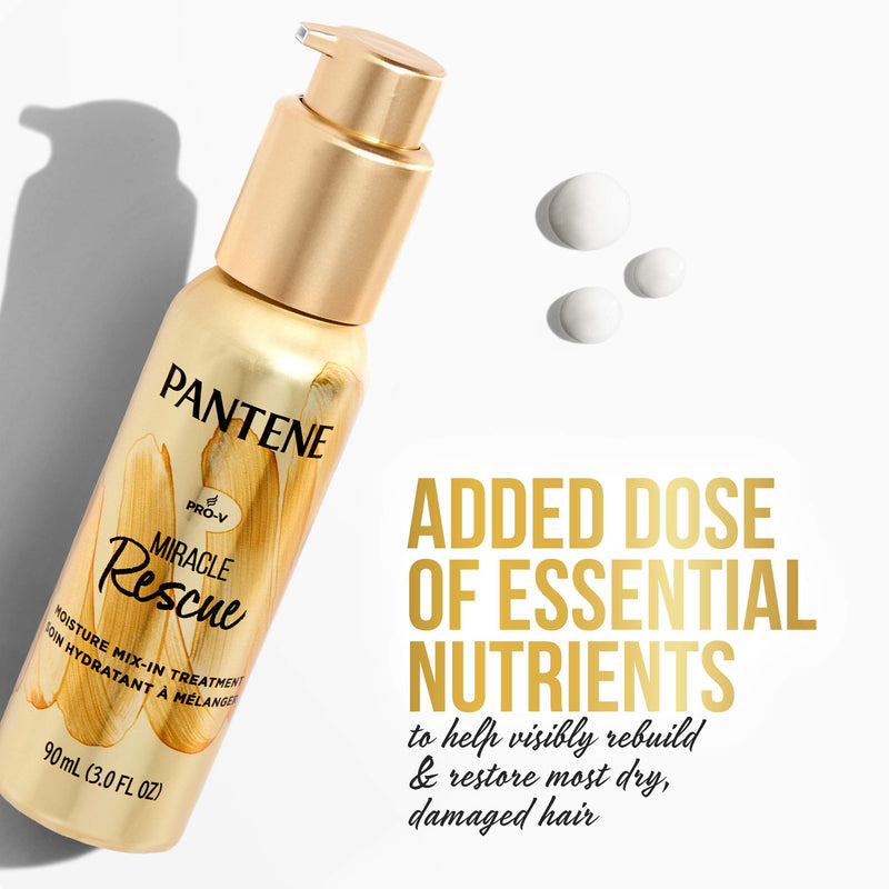 Pantene Hair Spray Miracle Rescue Leave In Conditioner Spray & Mix-In Treatment, Boost of Hydration for Damaged Hair, 5.7 Fl Oz and 3 Fl Oz Each, 1 Count Pantene