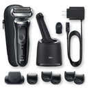 Braun Electric Razor for Men Flex Head Foil Shaver with Beard Trimmer, Rechargeable, Wet & Dry, 4-in-1 SmartCare Center and Travel Case, Black, 6 Piece Set Braun