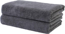 Polyte Professional Quick Dry Lint Free Microfiber Hair Drying Salon Towel, 20 x 40 in, 2 Pack (Dark Gray) POLYTE