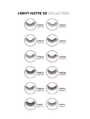 i-Envy 3 Pairs False Eyelashes Matte 3D Collection, Invisible Band, Soft & Matte Finish KISS